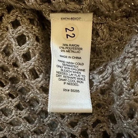 Express open knit metallic cropped sweater XS - Picture 2 of 6